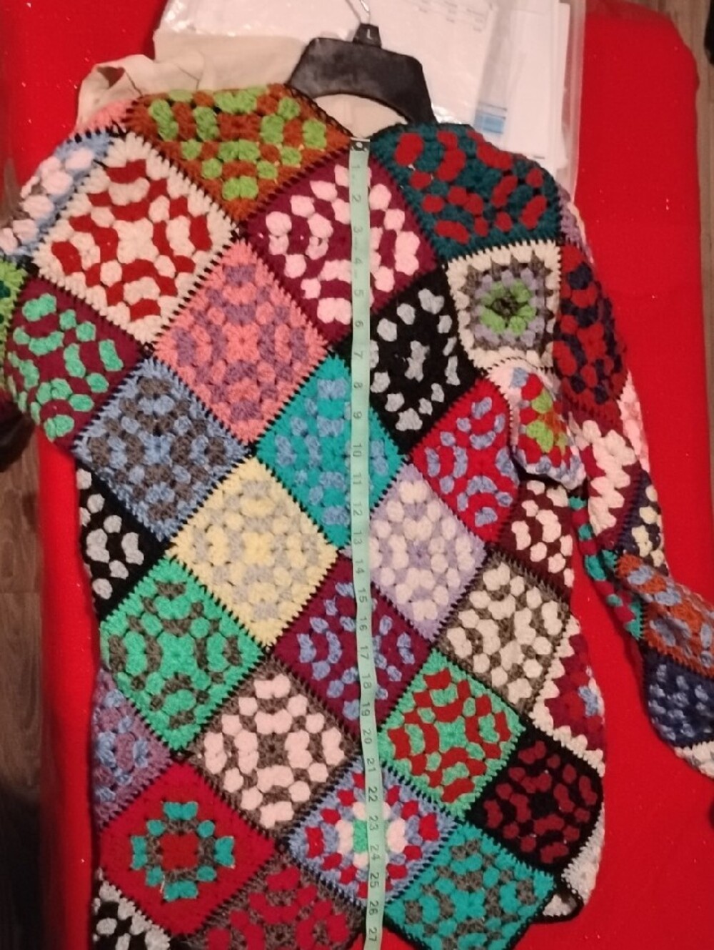 Multicolor Patchwork Crochet Sweater Tunic - Women - Picture 11 of 12